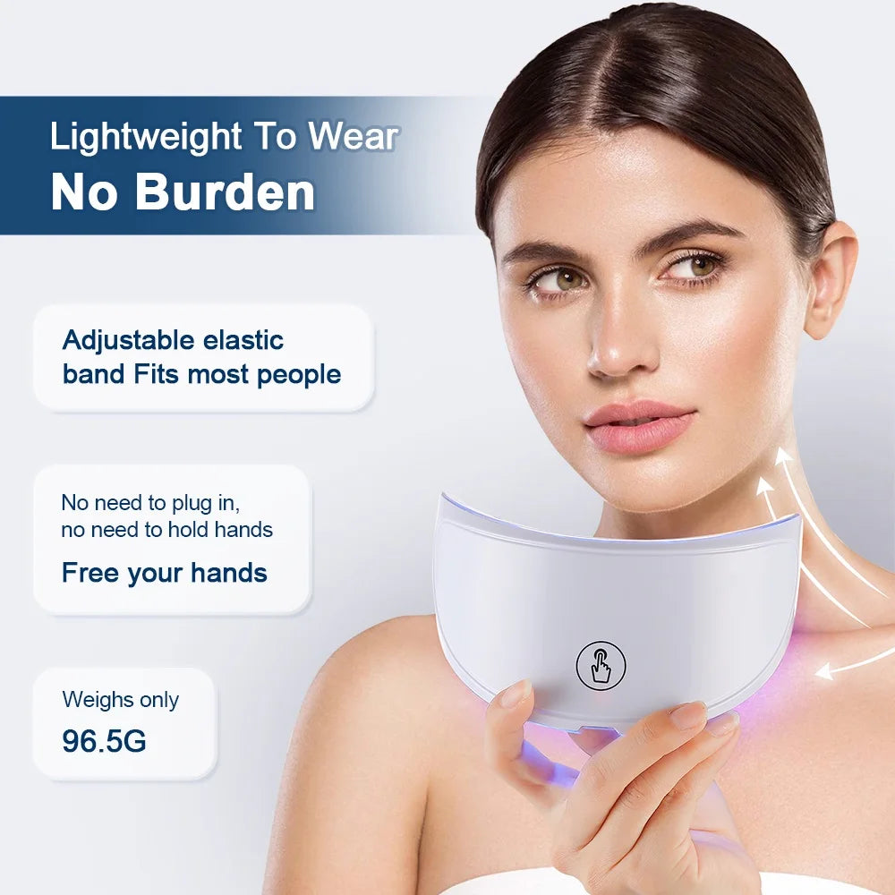 7 Colors Led Facial Mask W/ Neck Red Light Therapy Mask