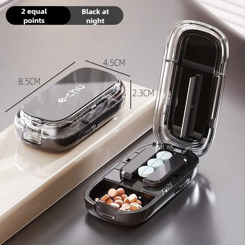 Adjustable Quartering Pill Cutter Storage Box