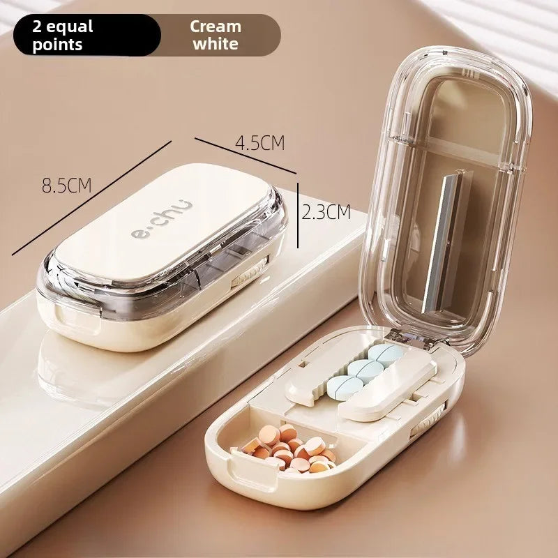 Adjustable Quartering Pill Cutter Storage Box