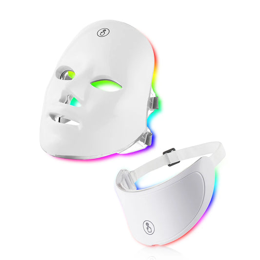 7 Colors Led Facial Mask W/ Neck Red Light Therapy Mask