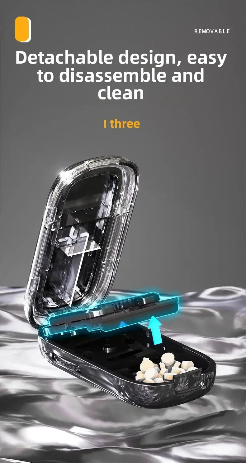 Adjustable Quartering Pill Cutter Storage Box