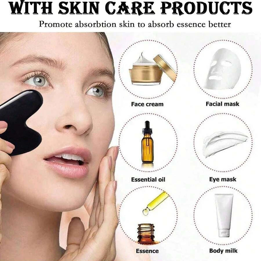 Ice Facial Roller & Stainless Steel Gua Sha Tool Set, for Radiant Skin