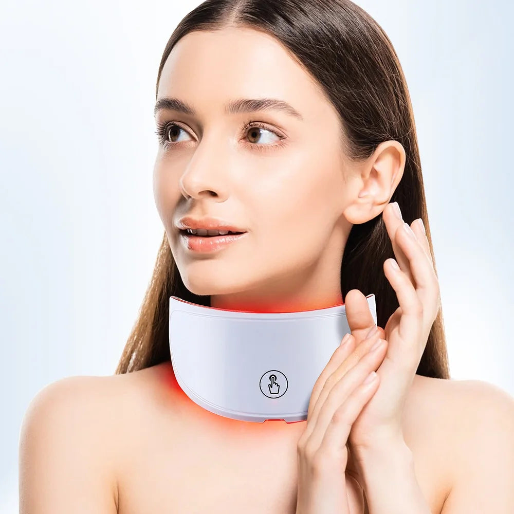 7 Colors Led Facial Mask W/ Neck Red Light Therapy Mask