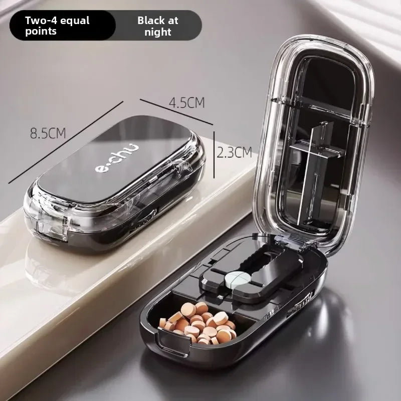 Adjustable Quartering Pill Cutter Storage Box