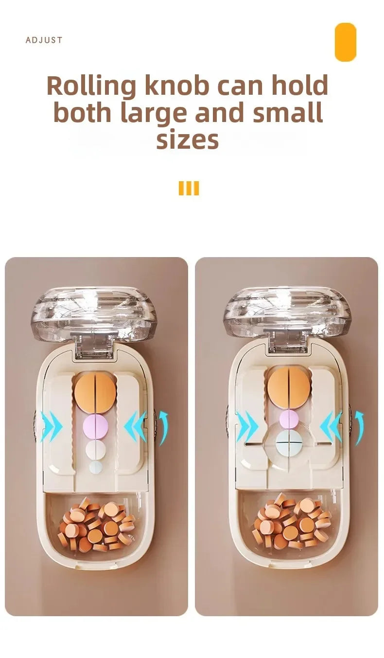 Adjustable Quartering Pill Cutter Storage Box