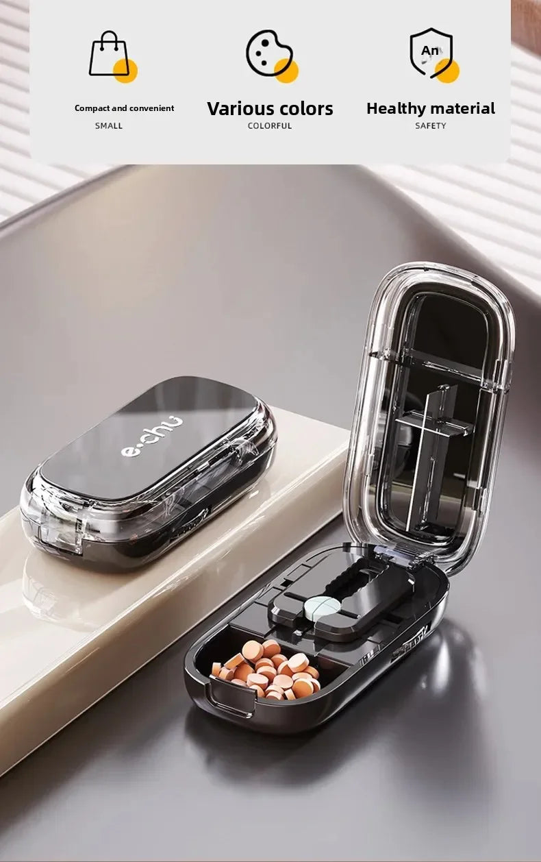 Adjustable Quartering Pill Cutter Storage Box