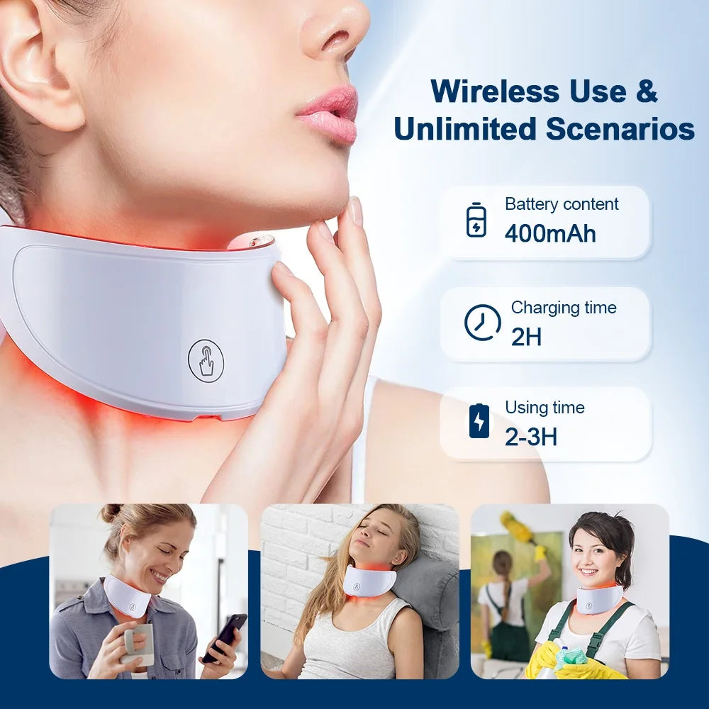 7 Colors Led Facial Mask W/ Neck Red Light Therapy Mask