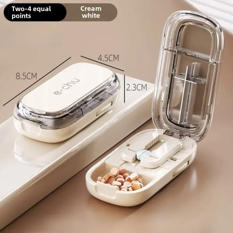 Adjustable Quartering Pill Cutter Storage Box