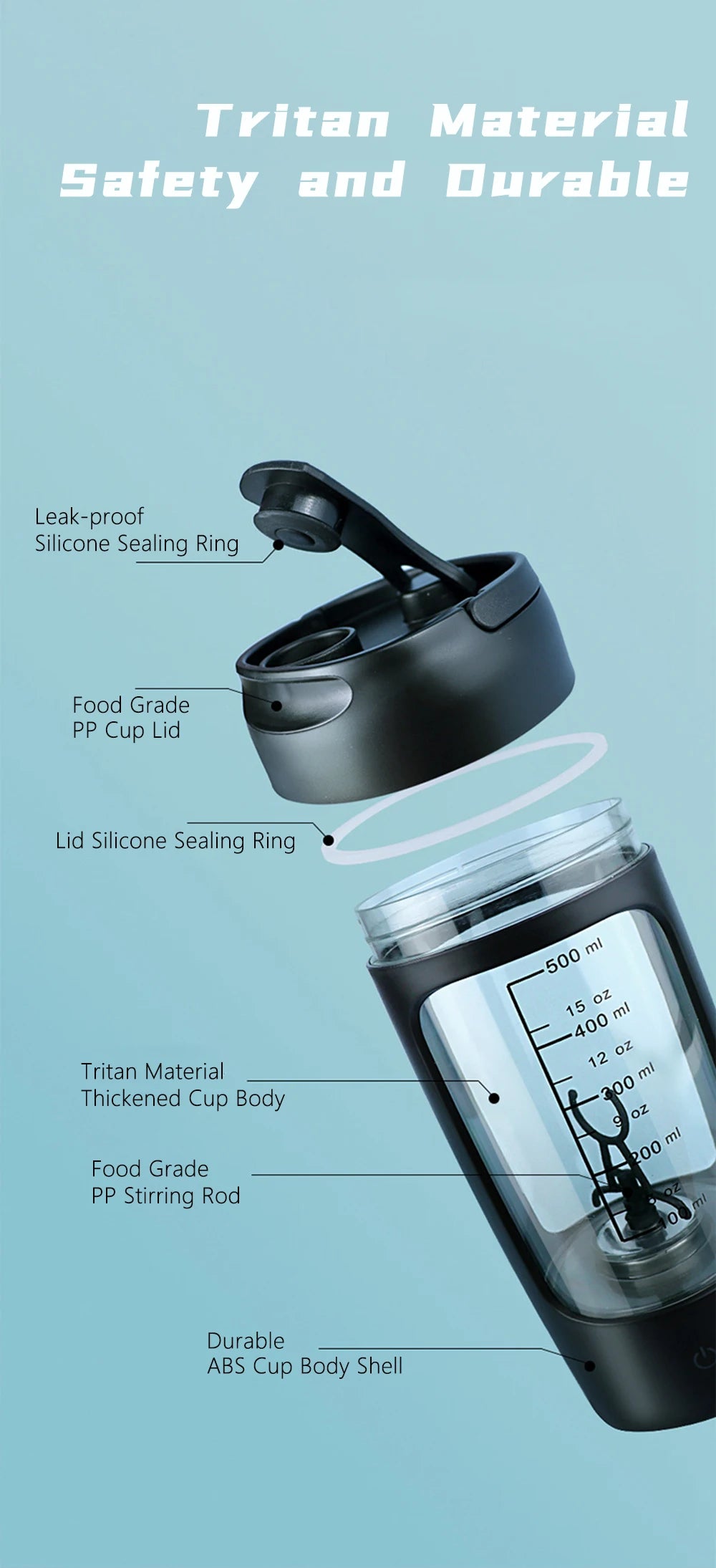 USB Electric Protein Shaker Bottle