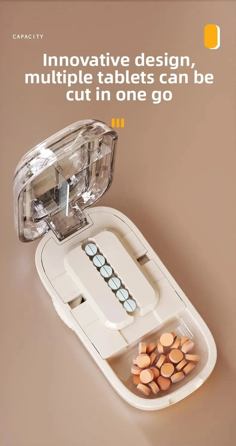 Adjustable Quartering Pill Cutter Storage Box