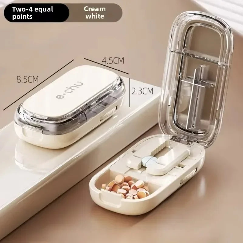 Adjustable Quartering Pill Cutter Storage Box
