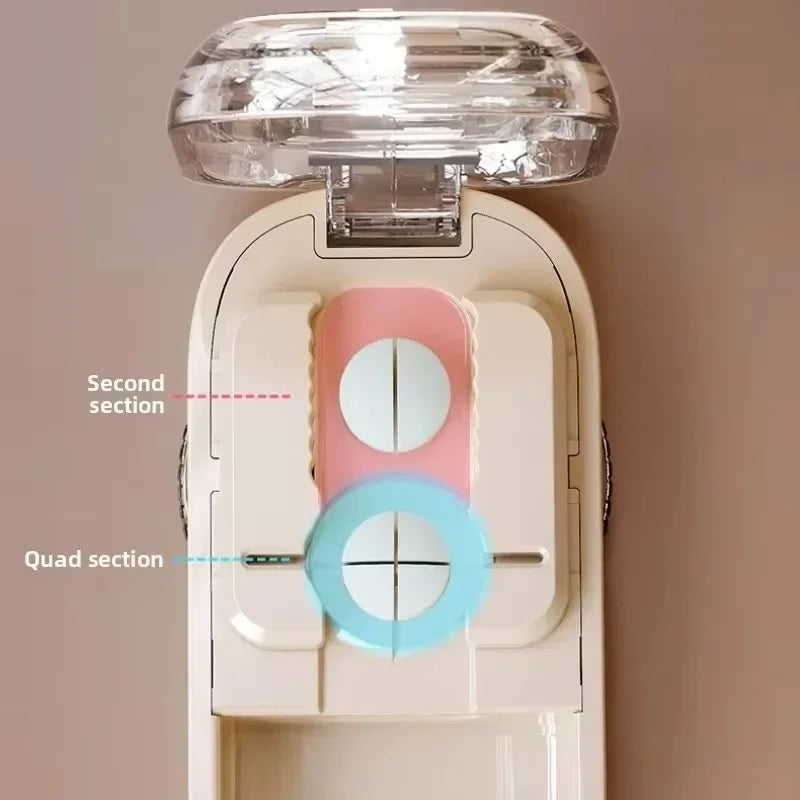 Adjustable Quartering Pill Cutter Storage Box