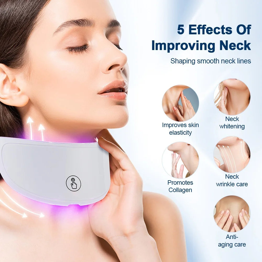 7 Colors Led Facial Mask W/ Neck Red Light Therapy Mask