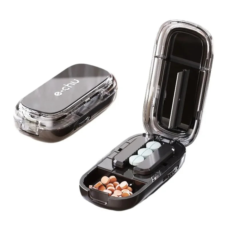 Adjustable Quartering Pill Cutter Storage Box