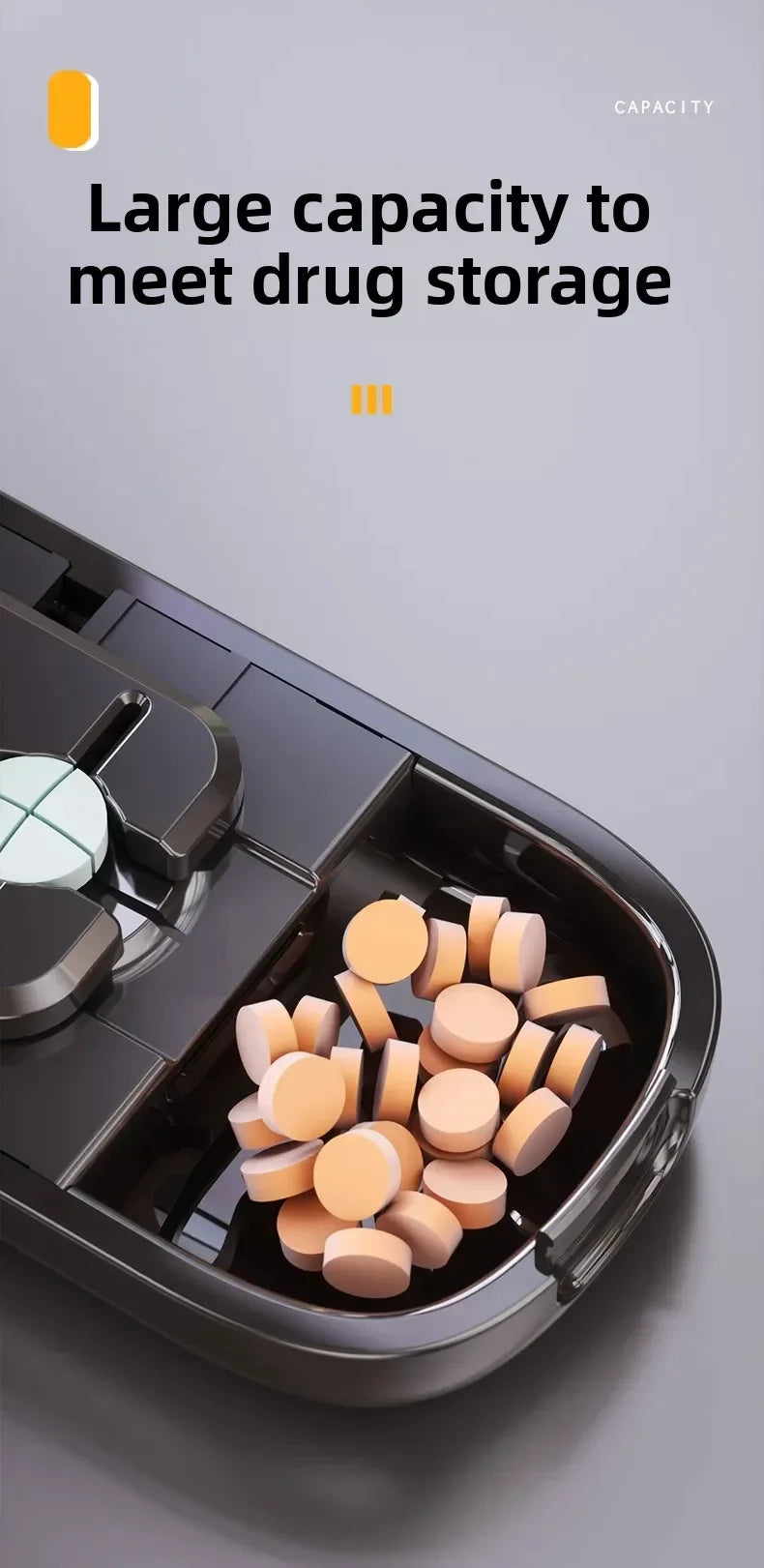 Adjustable Quartering Pill Cutter Storage Box