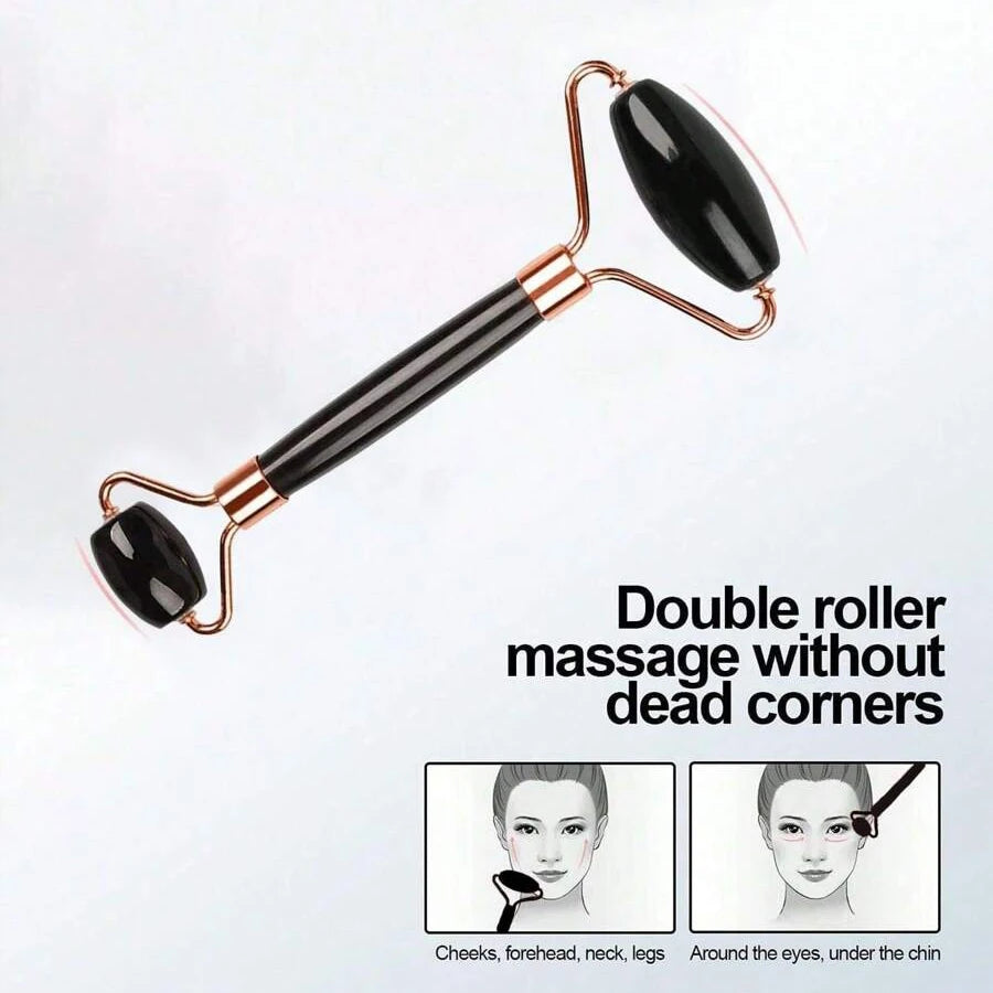 Ice Facial Roller & Stainless Steel Gua Sha Tool Set, for Radiant Skin