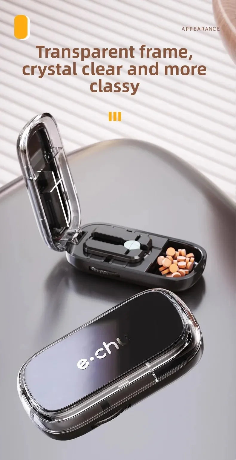 Adjustable Quartering Pill Cutter Storage Box